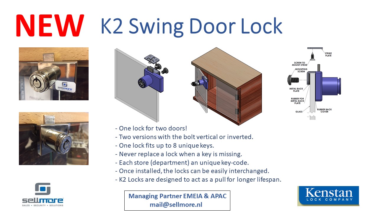 New K2 Swing Door Lock For Cabinets Sellmore